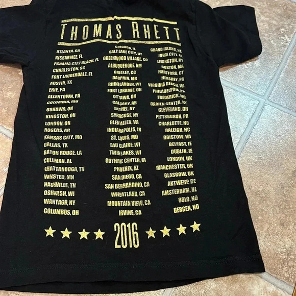 2016 Thomas Rhett concert short sleeve blk t-shirt size XS international tour - Picture 3 of 3